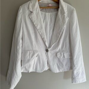 St. Tropez 100% linen Women's White Blazer